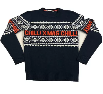 Buy H&M Sweater Youth Large 12-14 Years Blue Xmas Chill Holiday Knit Sweatshirt Kids • 10.99£