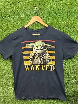 Buy GROGU Mandalorian T Shirt Large Black Graphic Print Wanted Short Sleeve Men’s • 9.95£
