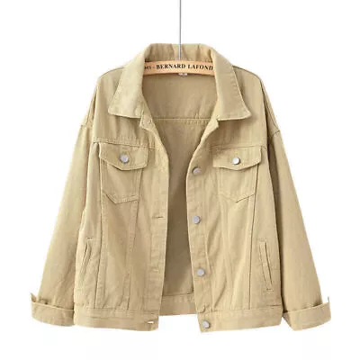 Buy Womens Ladies Stretch Denim Jacket Soft Cotton Loose Plus Zise Stonewash Coat UK • 27.98£