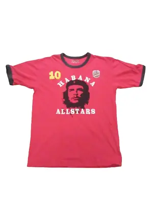 Buy Ringspun Habana Allstars Che Guevara  T-Shirt Red And Black Size Large Mens • 63.74£