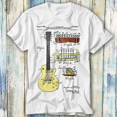 Buy Les Paul 1955 Guitar Gibson Musician Patent T Shirt Meme Gift Top Tee Unisex 452 • 6.35£
