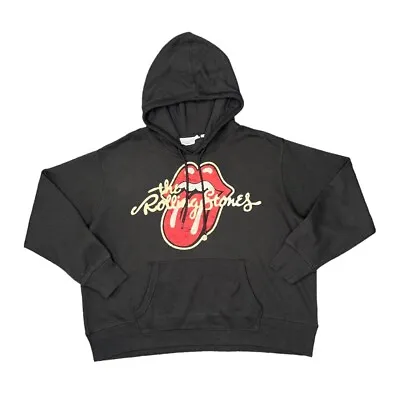 Buy H&M X THE ROLLING STONES  Logo Spellout Rock Band Music Pullover Hoodie XL Grey • 16£