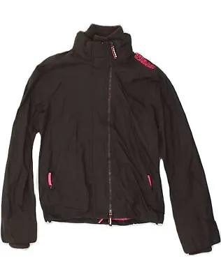 Buy SUPERDRY Womens Windcheater Windbreaker Jacket UK 16 Large Grey Nylon AG66 • 20.52£