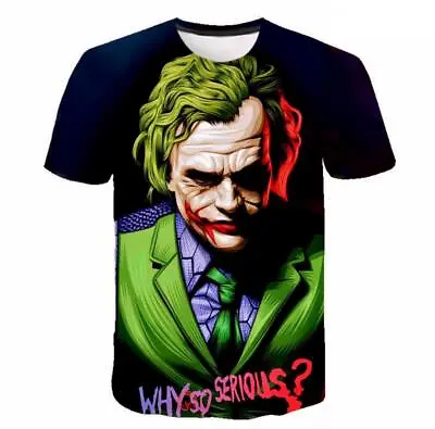 Buy New Colourful Unisex T Shirts Digital 3D Printed Joker Face Why So Serious • 19.99£