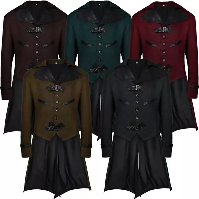 Buy Cool Gothic Victorian Tailcoat Jacket For Men Medieval Steampunk Pirate Coat • 42.07£