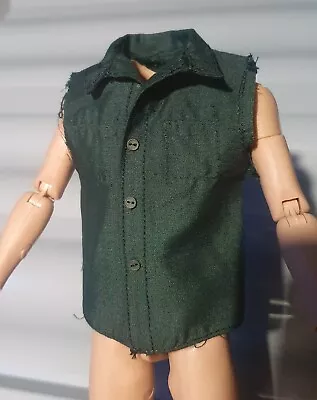 Buy 1/6 Scale T Shirt Sleeveless Vest Daryl Dixon Zombie Reedus Clothing Dark Green • 19.99£