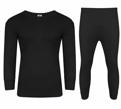 Buy Mens Thermal Long Johns Top T Shirt Bottom Trouser  Short & Full Sleeve BLACK • 11.99£