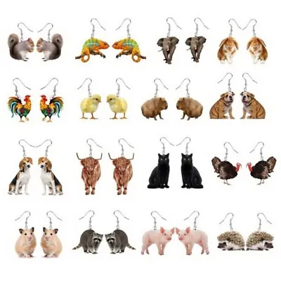 Buy Duck Mouse  Rabbit Hamster Stud Dangle Earring Funny Jewelry Party Birthday • 3.18£