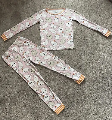 Buy Children’s Place Girls 2 Piece Long Sleeve Pink Ghosts Halloween Pajamas Size 8 • 5.51£