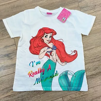 Buy New Official Disney The Little Mermaid T-Shirts - Girls Kids Gift 9 Years • 4.50£