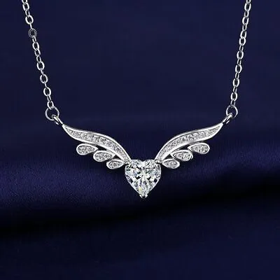 Buy Elegant Crystal Angel Wing Heart Choker Necklace Women Girls Silver Jewellery  • 3.99£