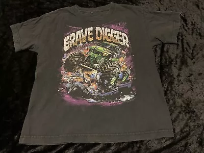 Buy Boys Medium Monster Truck Jam Grave Digger 2016 Tshirt • 11.84£