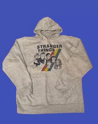 Buy Stranger Things Netflix Men's Hoodie Grey Size Large 75/25 Cotton/Polyester • 14.99£