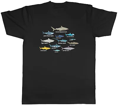 Buy Sharks Of The World Mens T-Shirt Ocean Lover Unisex Tee Gift • 8.99£