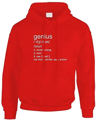Buy Genius Funny Definition Men's Mens Hoody Gift Idea Funny Clever Smart Joke Cool • 22.99£