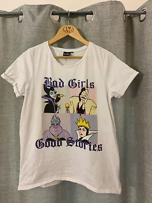 Buy Disney Villains Womens T-shirt Bad Girls & Good Stories Size 14 100% Cotton • 11.95£