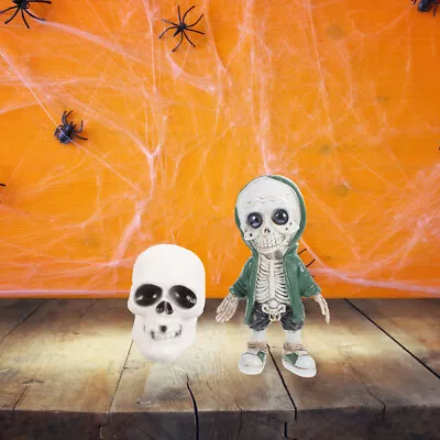 Buy Resin Skeleton Hoodie Halloween Figurine Skull Ornament-GL • 11.25£