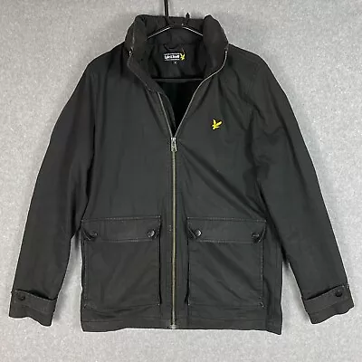 Buy Lyle And Scott Jacket Mens S Black Front Pockets Full Zip Hooded Coat Casual • 12.99£