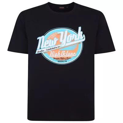 Buy Espionage Men's Plus Size New York Print T-Shirt (T379)  In Navy 2XL To 8XL • 23.10£