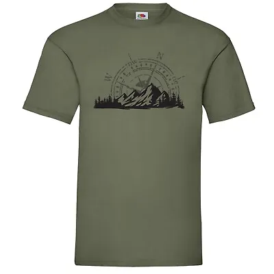Buy Compass And Mountains T-Shirt • 14.99£