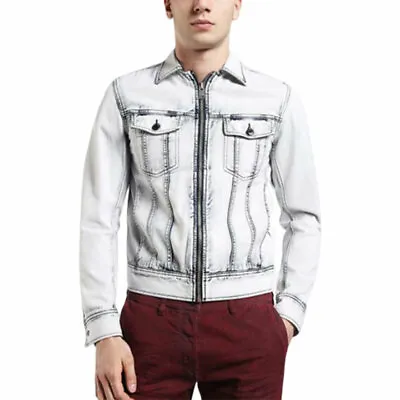 Buy DIESEL D JAR 0JA0E DENIM Mens Denim Jacket Long Sleeve Cotton Summer Casual Coat • 119.99£