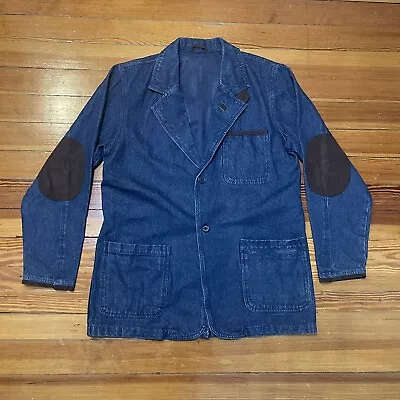 Buy Scandia Woods Denim Jacket W/ Suede Trim And Elbow Patches SEE PICTURES FOR SIZE • 31.80£