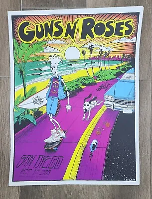 Buy Guns N Roses Lithograph Poster LIMITED Official Merch - San Diego 2023 • 141.75£