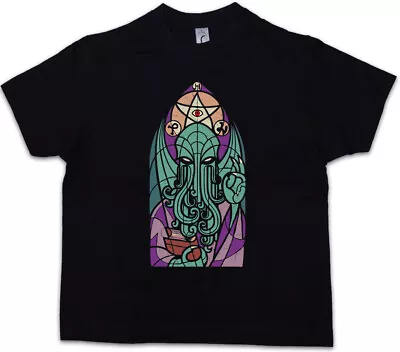 Buy CHURCH OF GREAT OLD ONE Kids Boys T-Shirt Miskatonic Lovecraft Dunwich Cathedral • 16.99£