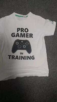 Buy XBOX Pro Gamer T-Shirt Official Microsoft 2021 White/Black Green Logo Size 11 12 • 4£