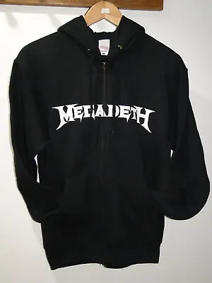 Buy BNWOT Official MEGADETH VIC Zip Up HOODIE White Skull On Reverse Small • 29.99£