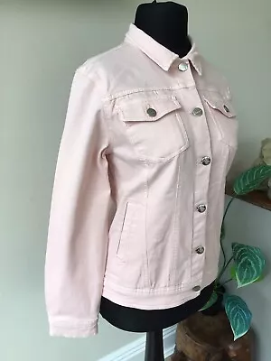 Buy Aniston Freemans Baby Pink Cotton Denim Jacket Size 12 New Rrp £65 • 24.99£