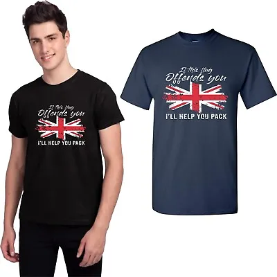 Buy If This Flag Offends You I'll Help You Pack T-shirt Uk Patriotic Union Jack Top • 9.99£