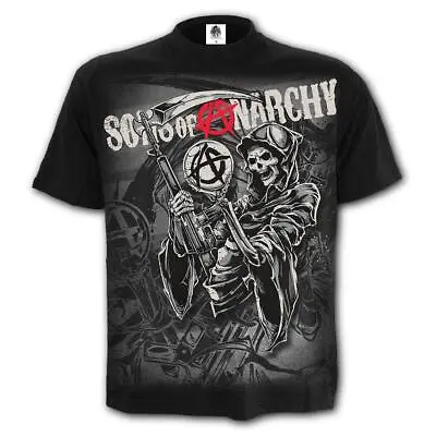 Buy Spiral Direct SOA Reaper Montage Mens T-Shirt Gothic Tattoo Clothing • 22.74£
