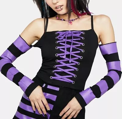 Buy The Grave Girls Make Things Complicated Corset Top XXS Purple Emo Goth E-Girl • 25£