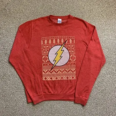 Buy The Flash Christmas Jumper Sweatshirt DC Comics Vintage Hero Crew Neck M • 13.99£