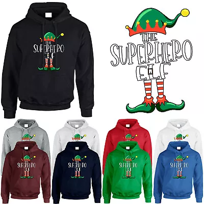 Buy Christmas Elf Superhero Mens Hoodie Xmas Funny Santa Novelty Unisex Gift Hoody • 16.99£