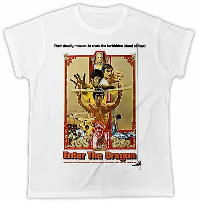 Buy Bruce Lee Enter The Dragon T-shirt Tv Movie Poster Unisex Cool Funny Tee Retro • 5.99£
