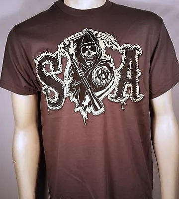 Buy Sons Of Anarchy Soa Tackle Twill Faux Patch Samcro Reaper Biker T Shirt S-3xl • 32.40£