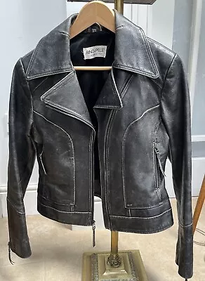 Buy Rino & Pelle Ladies Black Leather Jacket Size 38 Or 10, Vintage Look. • 20£