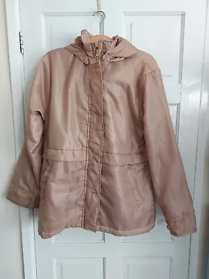Buy Damart Womens Jacket Coat Parka Beige Lightweight Removable Hood Uk Size Medium • 19.99£