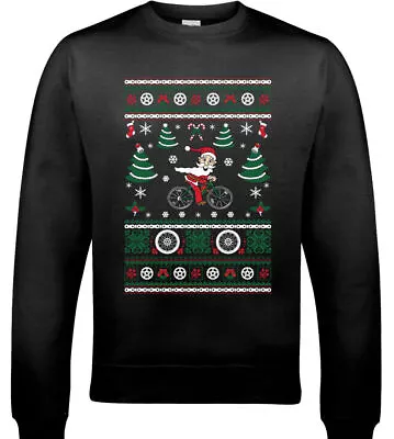 Buy Cycling Santa Mens Funny Xmas Sweatshirt Cyclist Road Bike MTB Ugly Jumper D2 • 20.99£