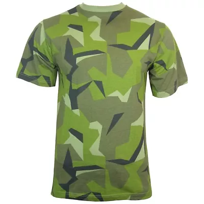 Buy Swedish Camouflage T-Shirt - 100% Cotton Army Military Camo Top All Sizes New • 14.95£
