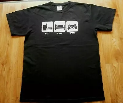 Buy Vgc Gildan Eat Sleep Computer Game T.shirt Black Top Size M / Medium  • 6£