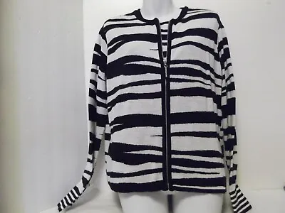 Buy Vintage Karen Lessly Large 2 Pc Top Set Sleevless Top And Long Sleeve Zip Up USA • 16.34£