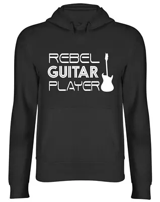 Buy Rebel Guitar Player Mens Womens Ladies Unisex Hoodie • 17.99£
