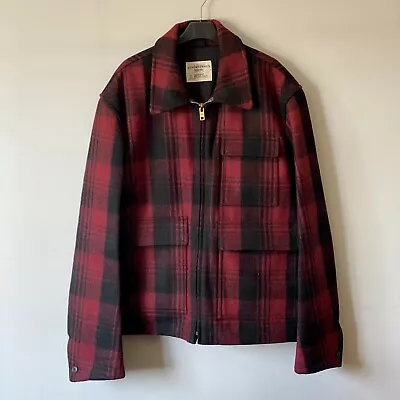 Buy Kent & Curwen David Beckham Red Flannel Jacket XL Wool Zip Check Coat Tartan • 139.99£