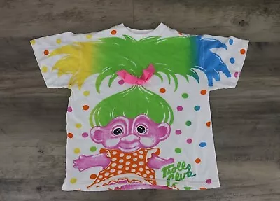 Buy Youth Vintage Trolls Club Crew Neck T-Shirt Size Large Neon Troll Doll Pink Bow • 142.08£