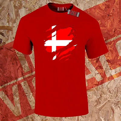 Buy Denmark T-Shirt Torn Flag 2022 World Cup Football Supporters Gift Unisex S-5XL • 13.95£
