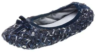 Buy ISOTONER Women's BLUES Janel Knit Sequin Ballet Style Slippers W Sturdy Sole • 25.57£