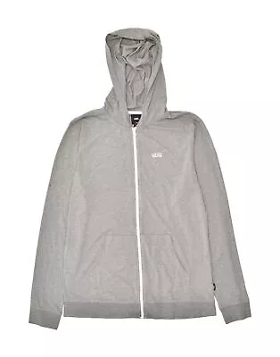 Buy VANS Mens Zip Hoodie Sweater Large Grey Cotton BG01 • 19.95£